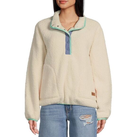 New Roxy Long Sleeve Kipsie Plush Sherpa Jacket - Picture 1 of 7